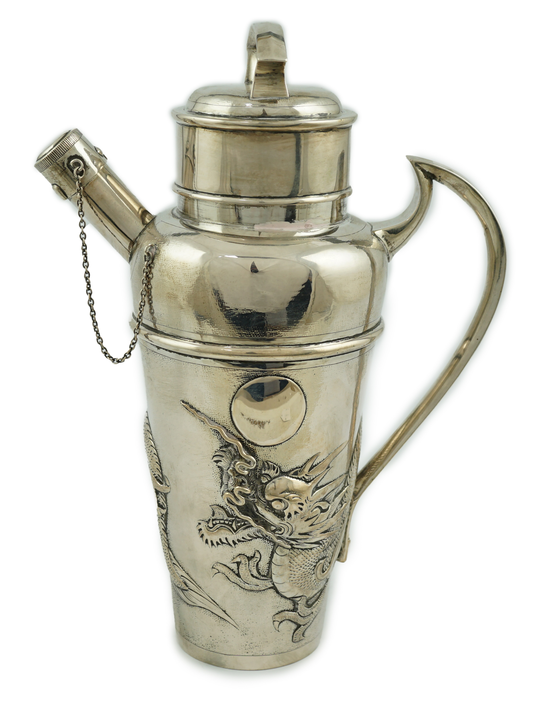 An early 20th century Japanese silver cocktail shaker